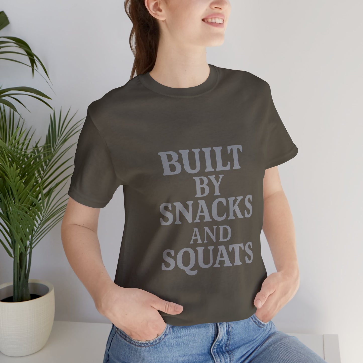 Built By Snacks And Squats Gym Humor Unisex Jersey Short Sleeve Tee T-shirt