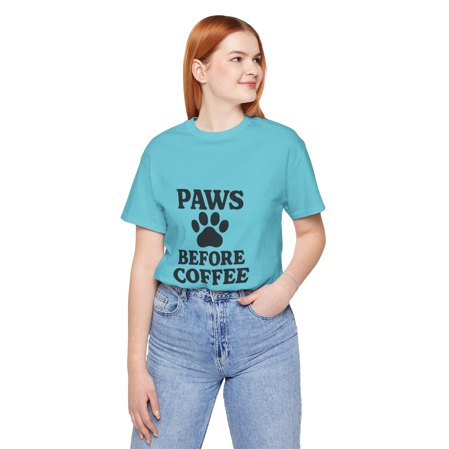 Paws Before Coffee Unisex Jersey Short Sleeve Tee T-shirt