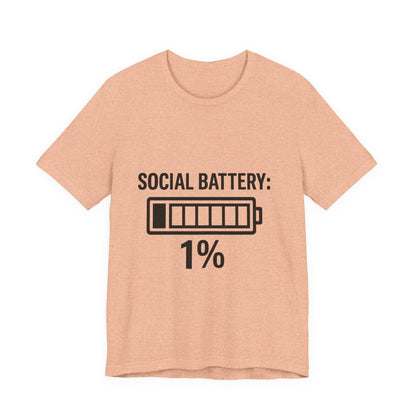 Social Battery Bar Unisex Jersey Short Sleeve Tee T-shirt