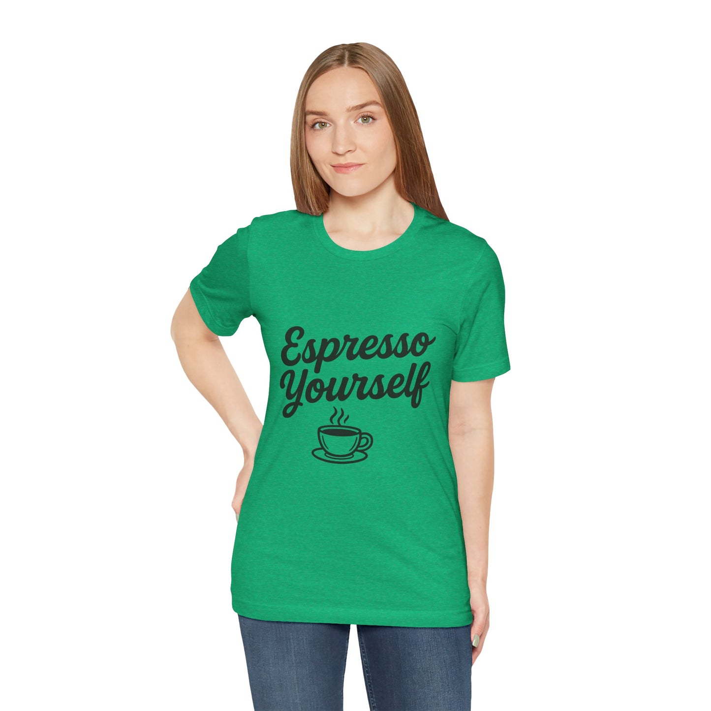 Espresso Yourself Coffee Cup Illustrated Unisex Jersey Short Sleeve Tee T-shirt
