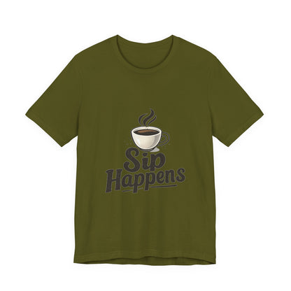 Sip Happens Coffee Cup Unisex Jersey Short Sleeve Tee T-shirt