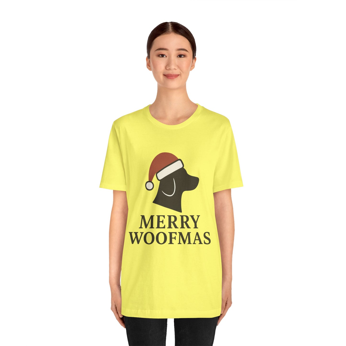Merry Woofmas Christmas Unisex Jersey Short Sleeve Tee T-shirt