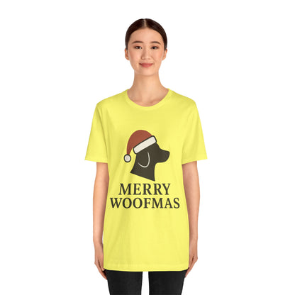 Merry Woofmas Christmas Unisex Jersey Short Sleeve Tee T-shirt