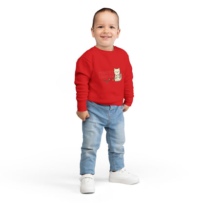 Puurfect Christmas Kitty Cat With Lights Toddler Sweatshirt