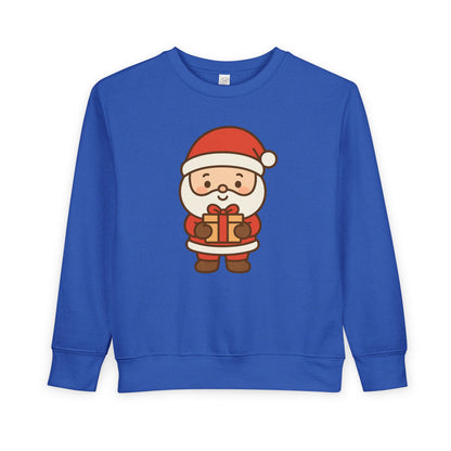 Baby Santa Holding Christmas Gift Toddler Sweatshirt