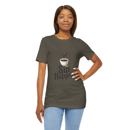Sip Happens Coffee Cup Unisex Jersey Short Sleeve Tee T-shirt
