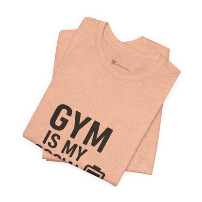 Gym Is My Social Battery Bar Unisex Jersey Short Sleeve Tee T-shirt