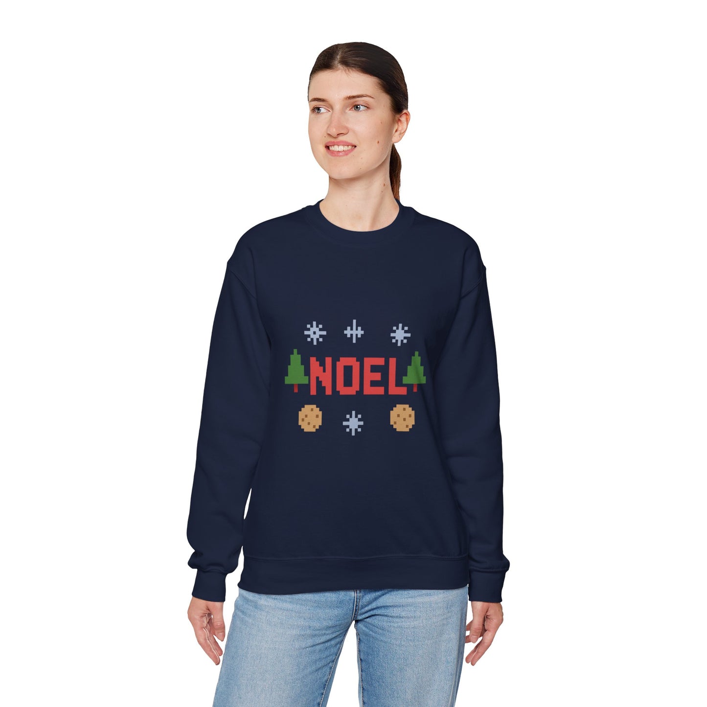 Christmas Noel In Pixel Unisex Heavy Blend™ Crewneck Sweatshirt