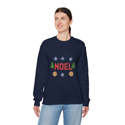 Christmas Noel In Pixel Unisex Heavy Blend™ Crewneck Sweatshirt