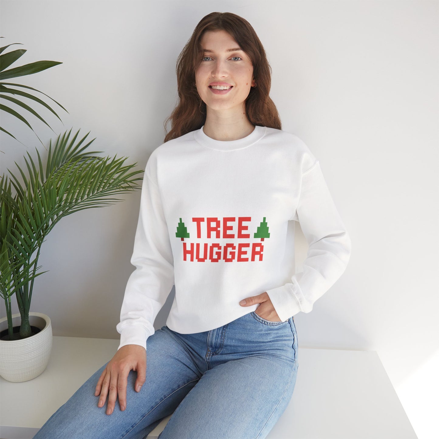 Tree Hugger Christmas Unisex Heavy Blend™ Crewneck Sweatshirt