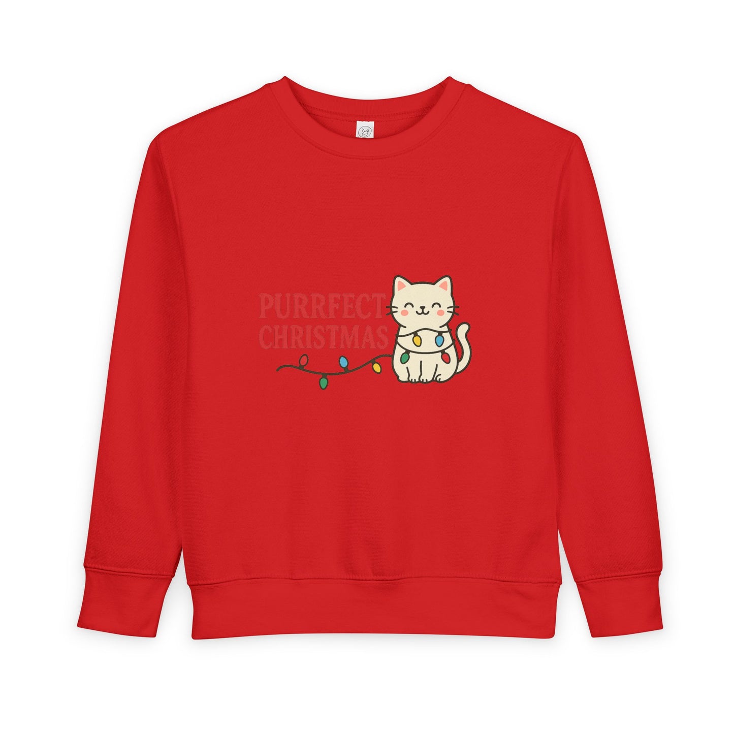 Puurfect Christmas Kitty Cat With Lights Toddler Sweatshirt