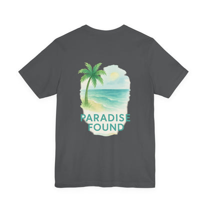 Logo Paradise Found Back Side Design Unisex Jersey Short Sleeve Tee T-shirt