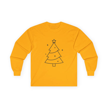 Minimal Design Christmas Tree Unisex Ultra Cotton Long Sleeve Tee