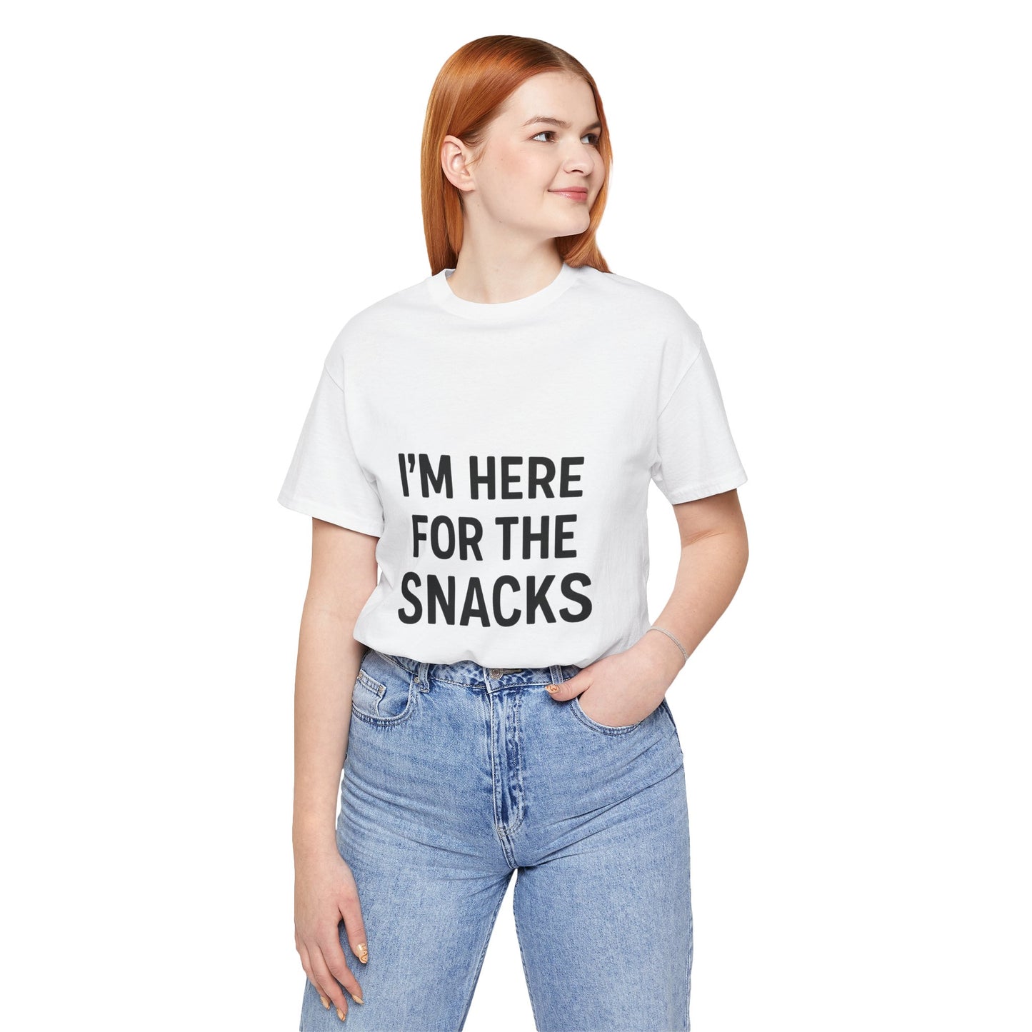 I'm Here For The Snacks Unisex Jersey Short Sleeve Tee T-shirt