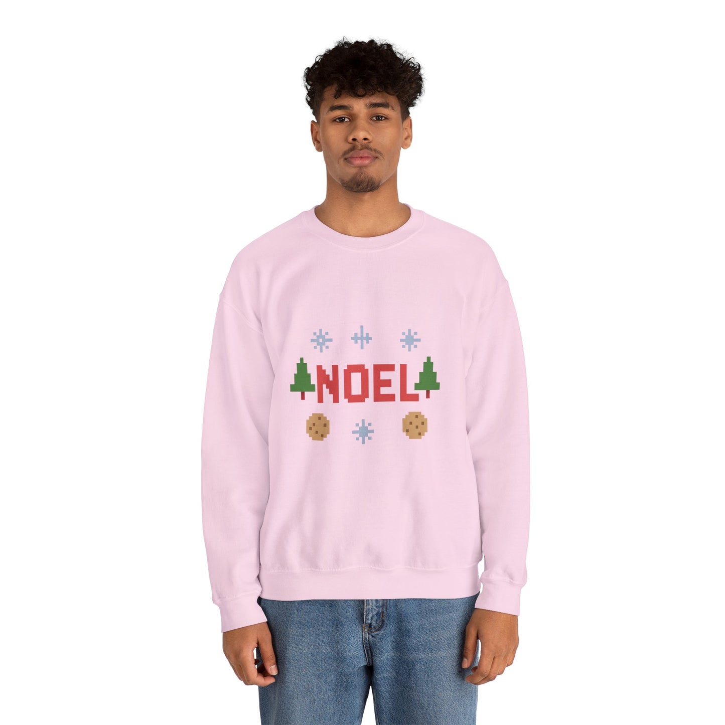 Christmas Noel In Pixel Unisex Heavy Blend™ Crewneck Sweatshirt