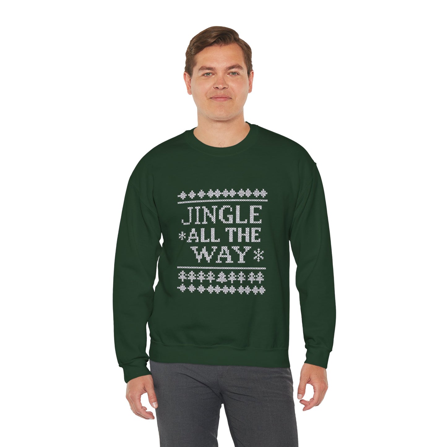 Merry Christmas Ugly Knitted Sweater Style Unisex Heavy Blend™ Crewneck Sweatshirt