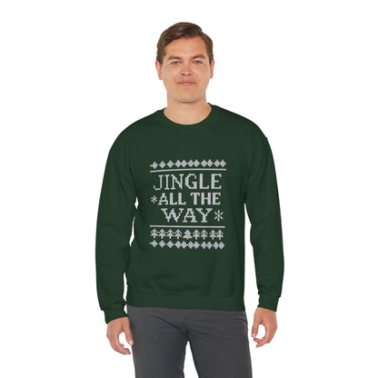 Merry Christmas Ugly Knitted Sweater Style Unisex Heavy Blend™ Crewneck Sweatshirt