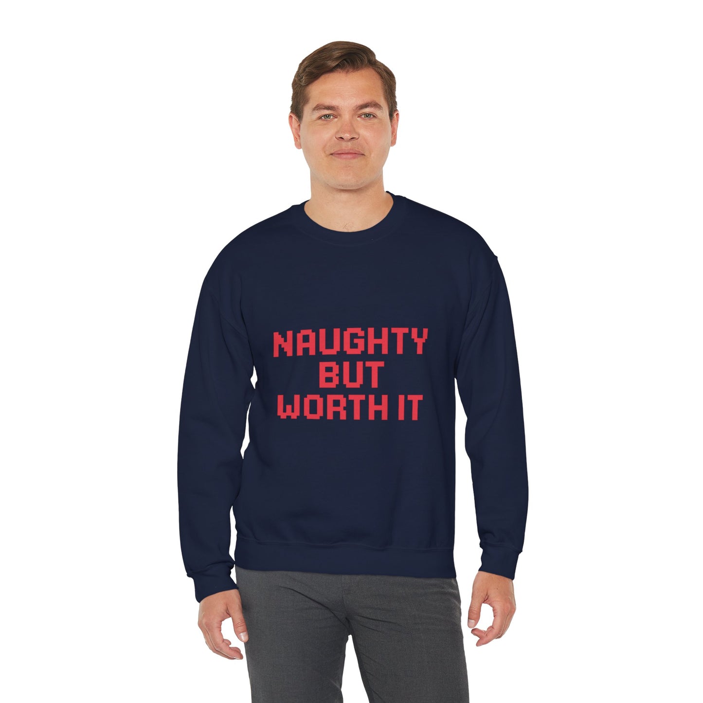 Naughty But Worth It Christmas Unisex Heavy Blend™ Crewneck Sweatshirt