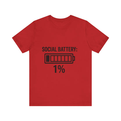 Social Battery Bar Unisex Jersey Short Sleeve Tee T-shirt