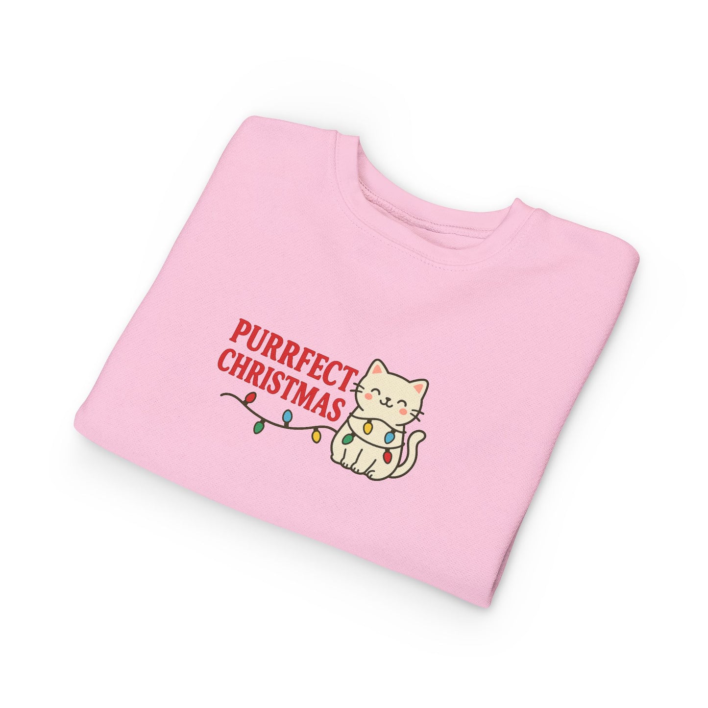 Puurfect Christmas Kitty Cat With Lights Toddler Sweatshirt