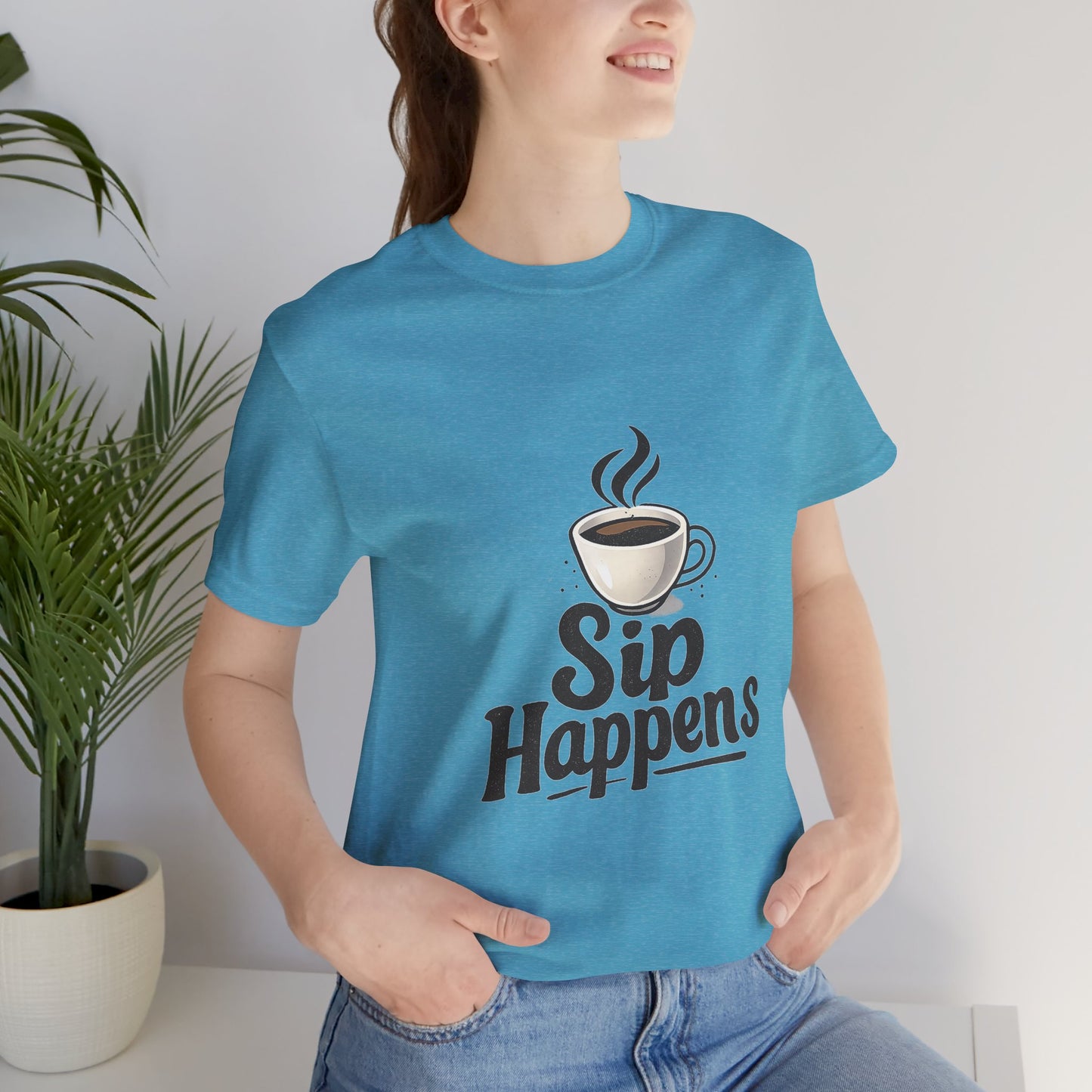 Sip Happens Coffee Cup Unisex Jersey Short Sleeve Tee T-shirt