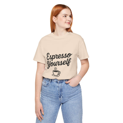 Espresso Yourself Coffee Cup Illustrated Unisex Jersey Short Sleeve Tee T-shirt