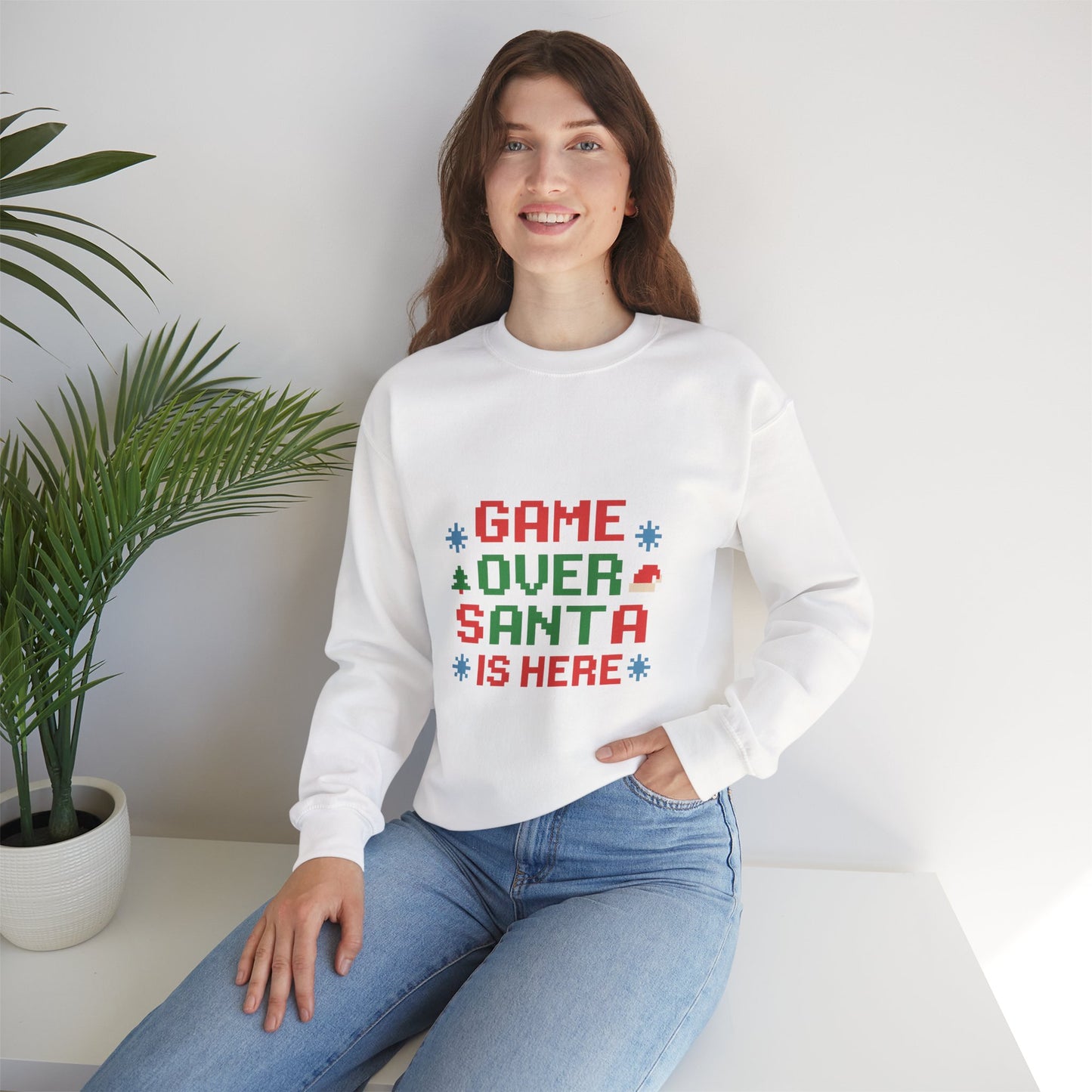Game Over Santa Is Here Christmas Unisex Heavy Blend™ Crewneck Sweatshirt