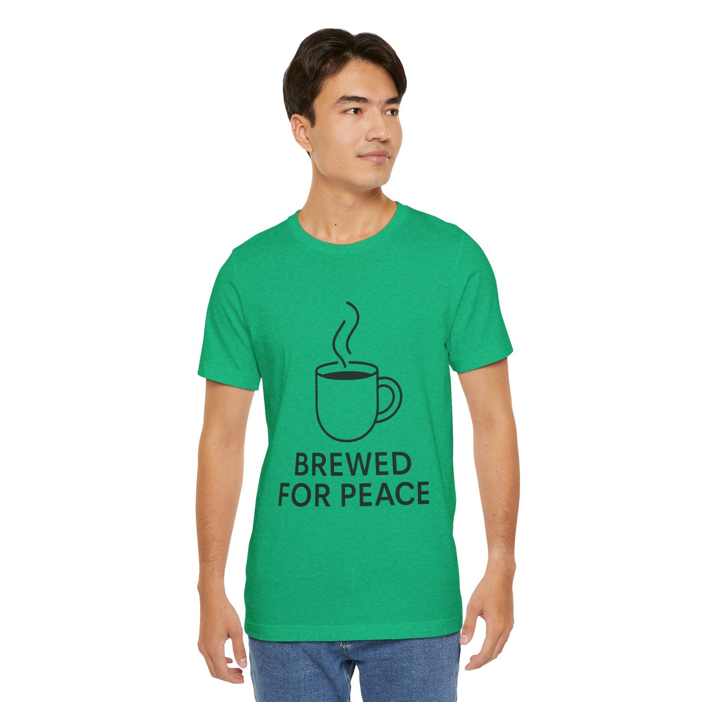 Brewed For Peace Coffee Humor Unisex Jersey Short Sleeve Tee T-shirt