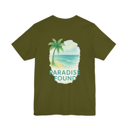 Logo Paradise Found Back Side Design Unisex Jersey Short Sleeve Tee T-shirt