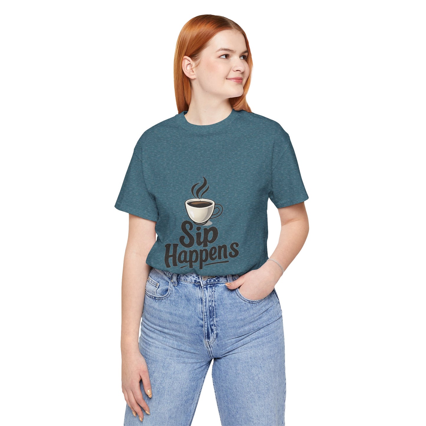 Sip Happens Coffee Cup Unisex Jersey Short Sleeve Tee T-shirt