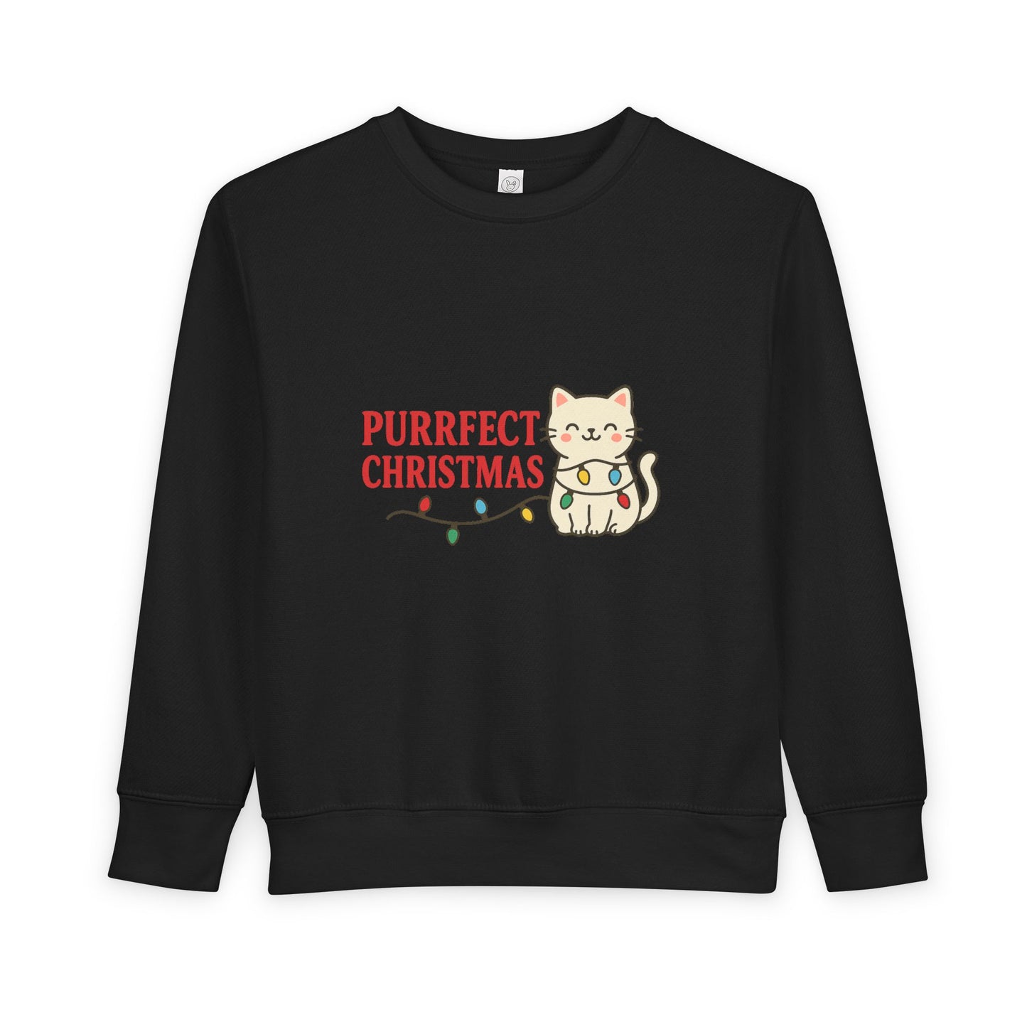 Puurfect Christmas Kitty Cat With Lights Toddler Sweatshirt