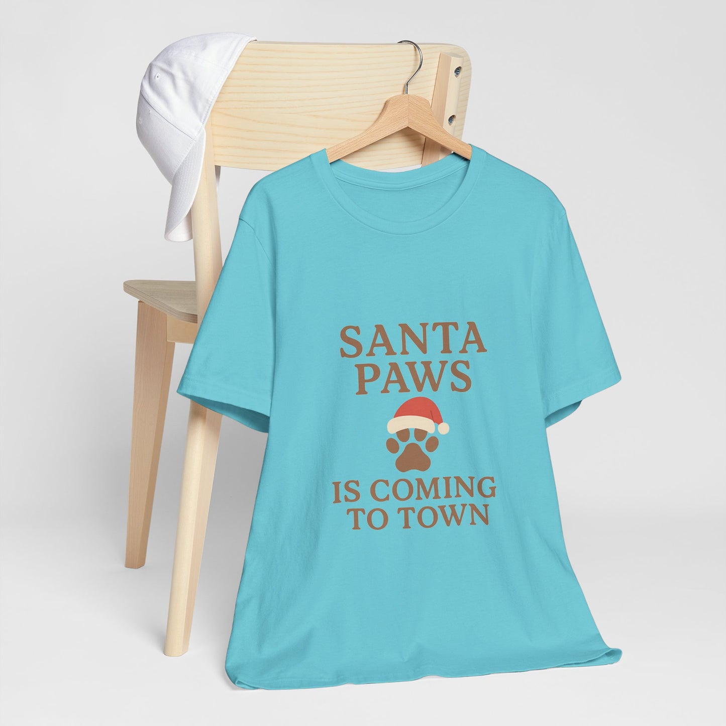 Santa Paws Is Coming To Town Christmas Unisex Jersey Short Sleeve Tee T-shirt