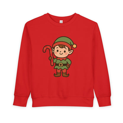 Candy Cane Christmas Elf Toddler Sweatshirt