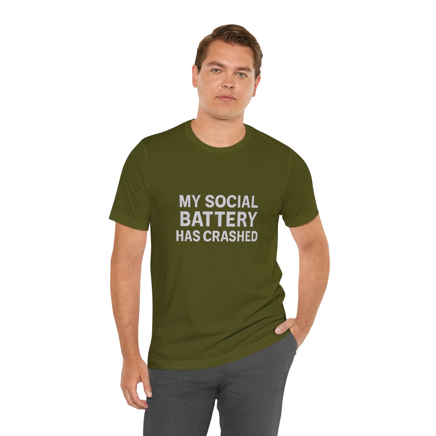 My Social Battery Has Crushed Unisex Jersey Short Sleeve Tee T-shirt