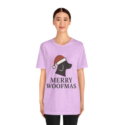 Merry Woofmas Christmas Unisex Jersey Short Sleeve Tee T-shirt