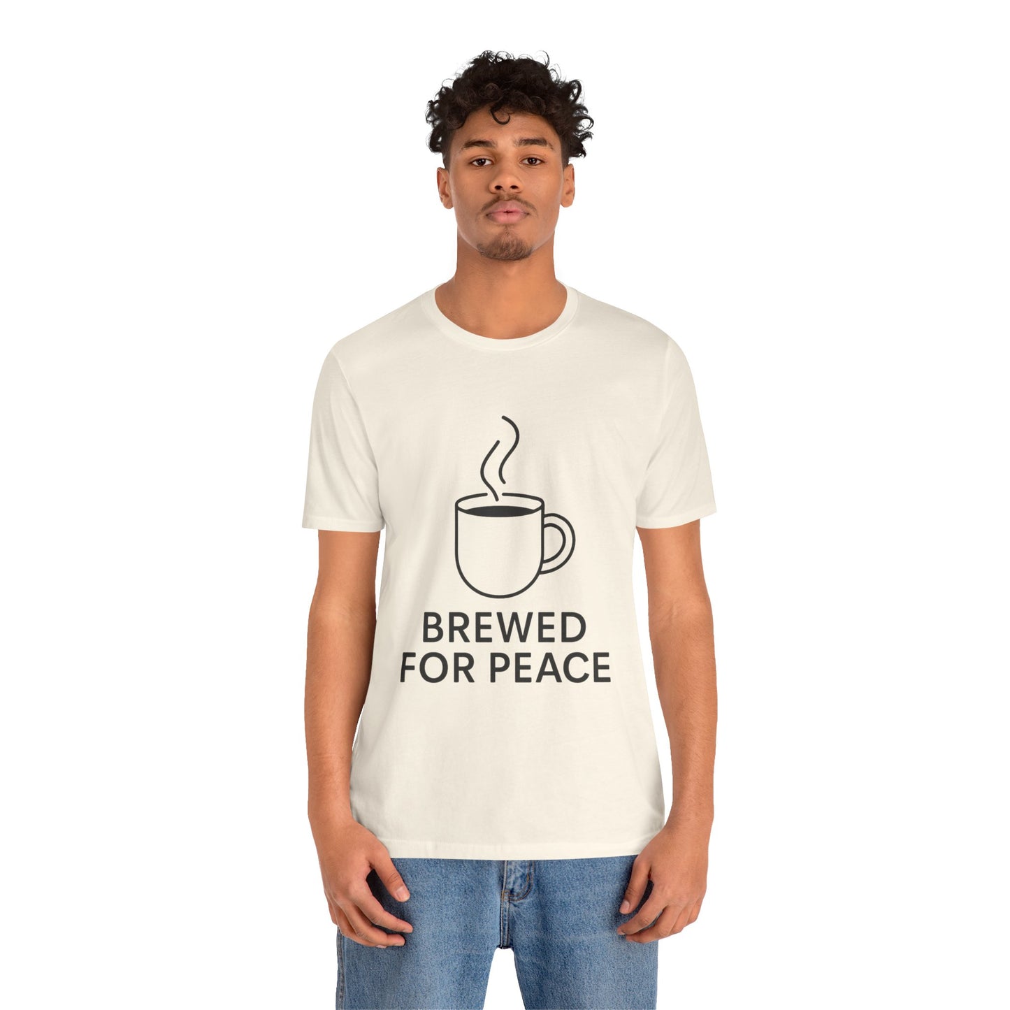 Brewed For Peace Coffee Humor Unisex Jersey Short Sleeve Tee T-shirt