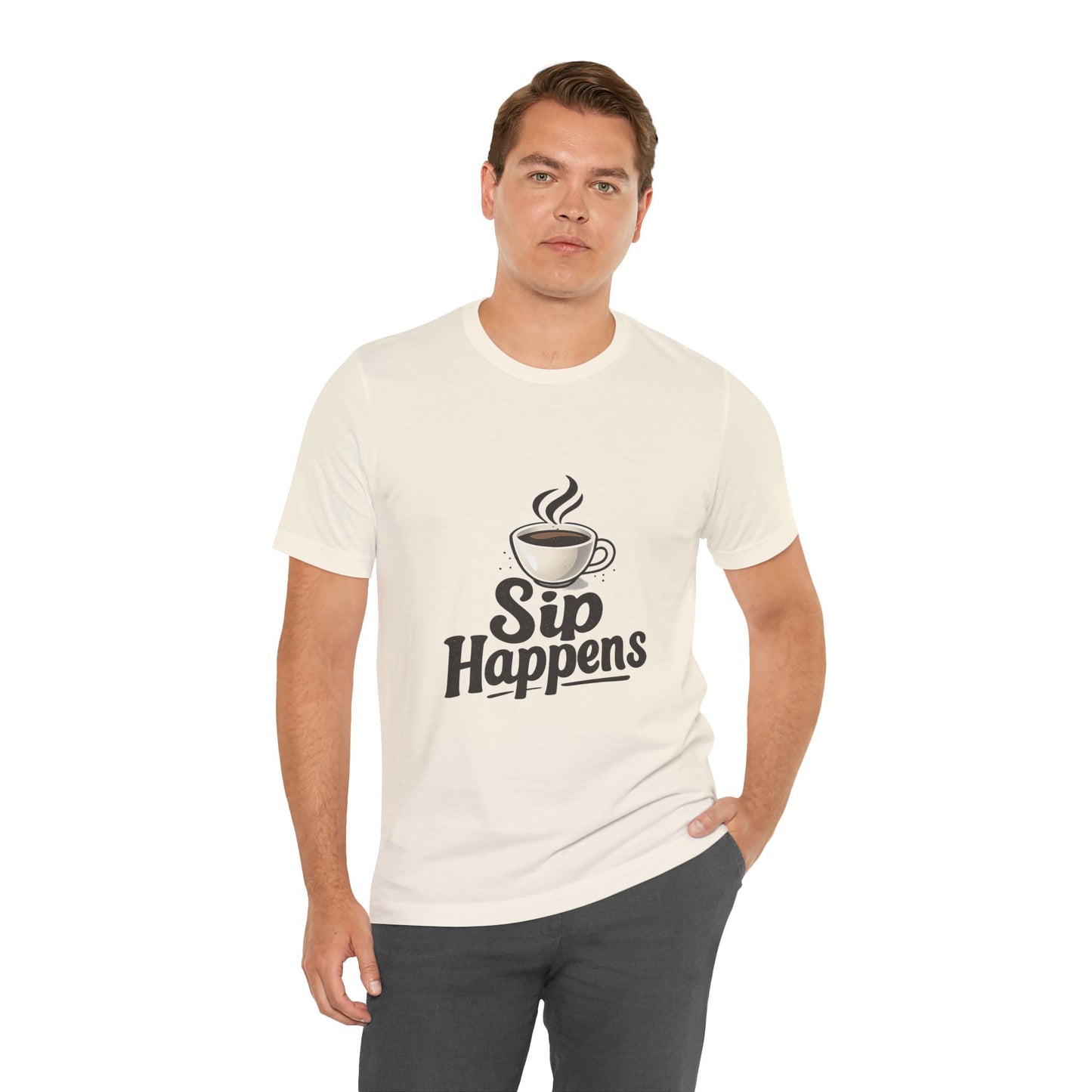 Sip Happens Coffee Cup Unisex Jersey Short Sleeve Tee T-shirt