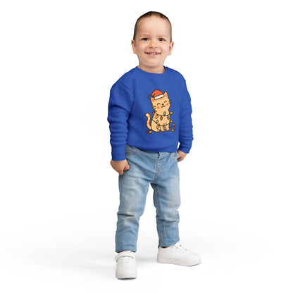 Christmas Decorated CatToddler Sweatshirt