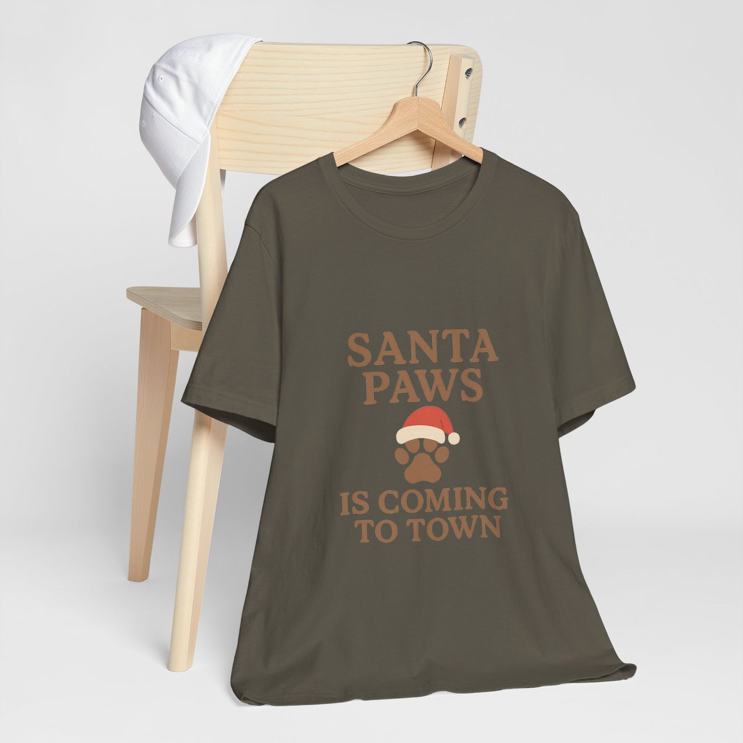 Santa Paws Is Coming To Town Christmas Unisex Jersey Short Sleeve Tee T-shirt
