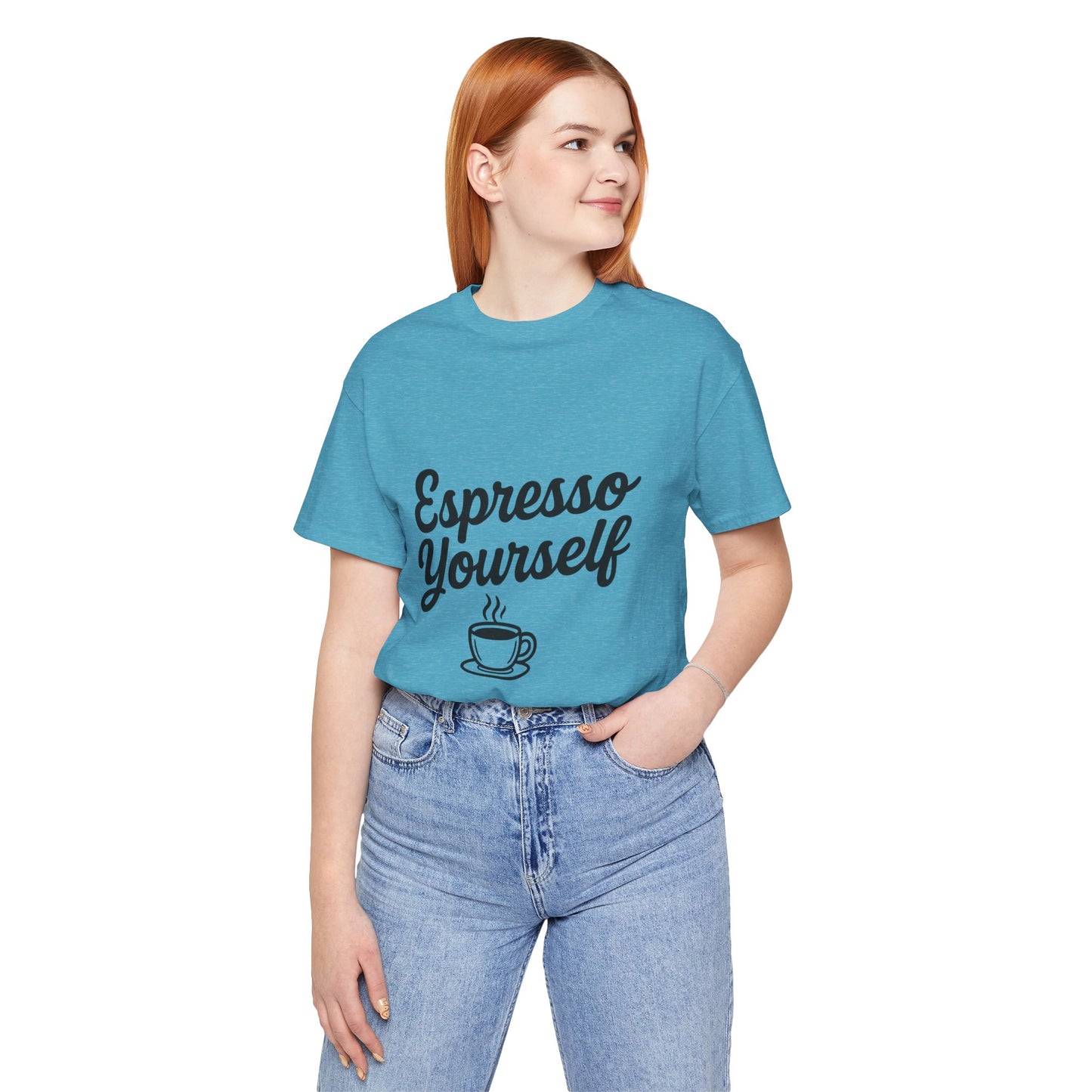 Espresso Yourself Coffee Cup Illustrated Unisex Jersey Short Sleeve Tee T-shirt