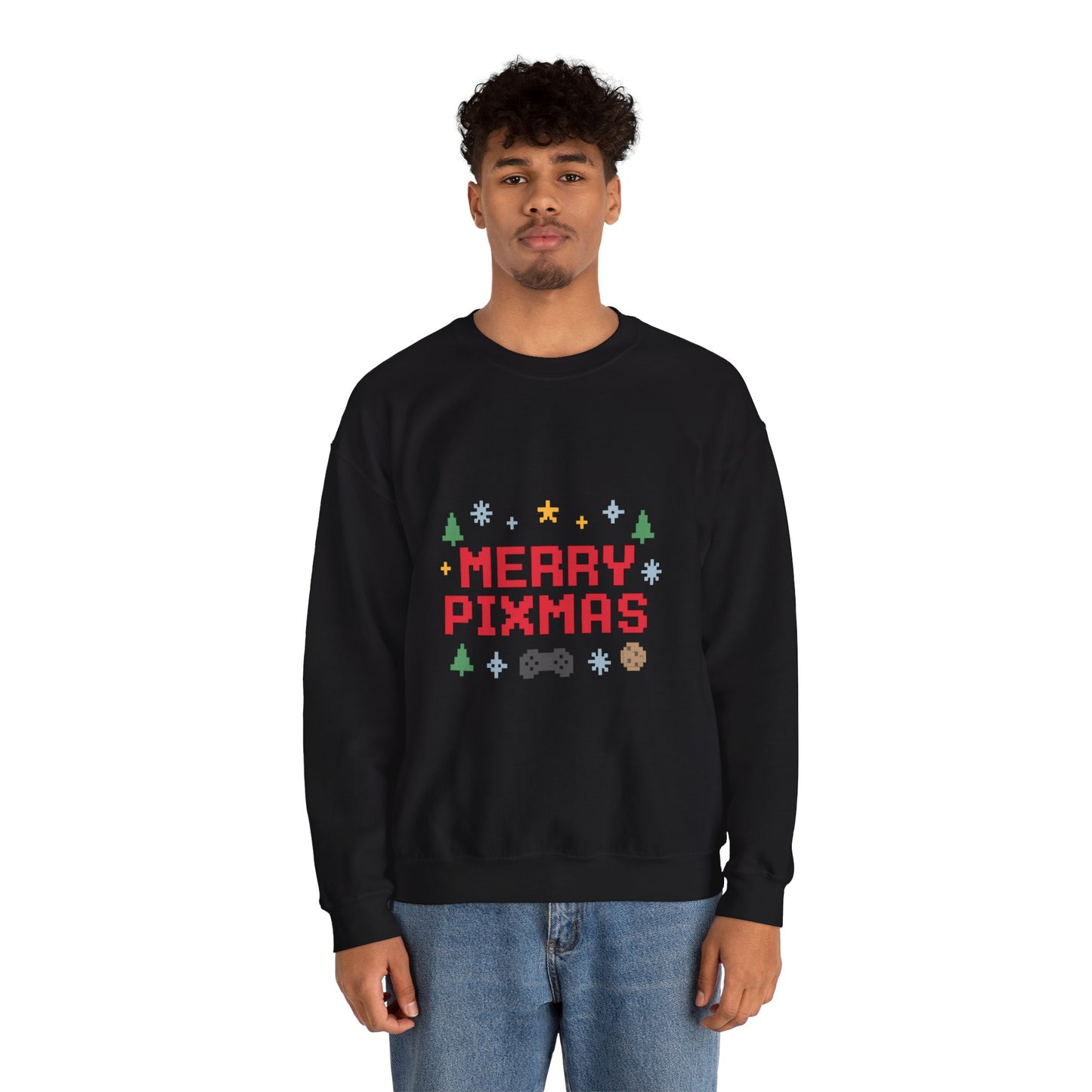 Merry Pixmas Christmas Unisex Heavy Blend™ Crewneck Sweatshirt