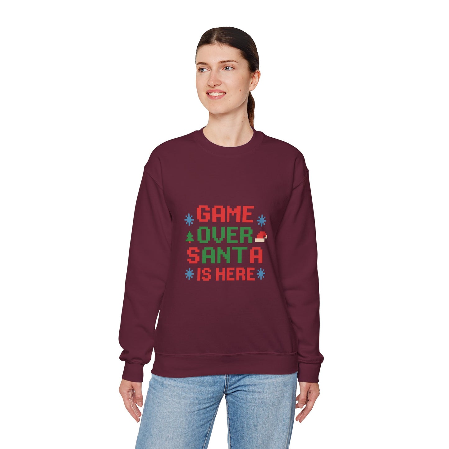 Game Over Santa Is Here Christmas Unisex Heavy Blend™ Crewneck Sweatshirt