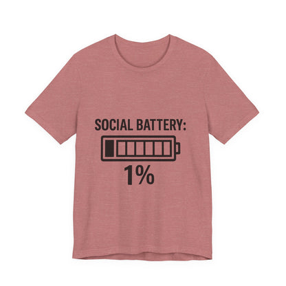 Social Battery Bar Unisex Jersey Short Sleeve Tee T-shirt