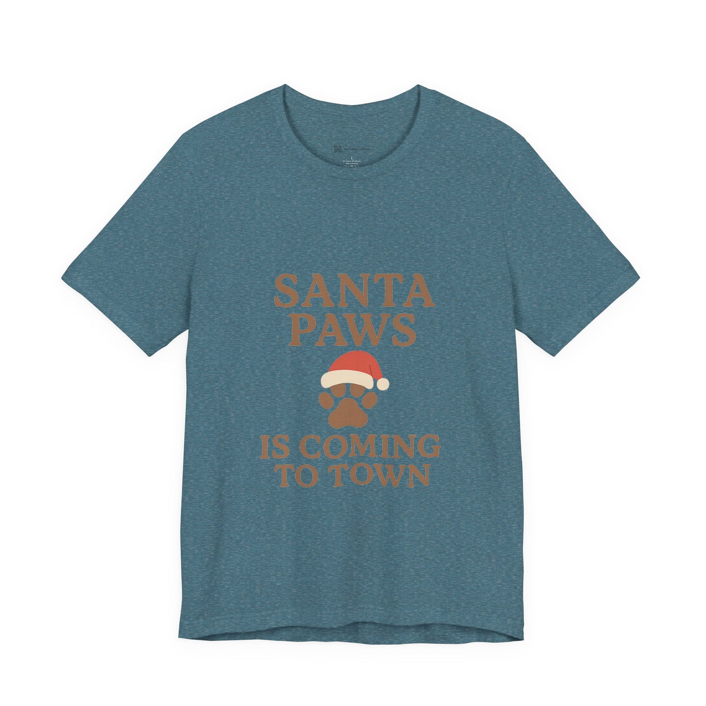 Santa Paws Is Coming To Town Christmas Unisex Jersey Short Sleeve Tee T-shirt