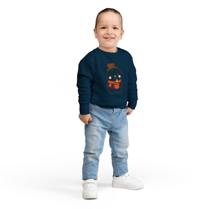 Snowman Drinking Hot Choco Toddler Sweatshirt