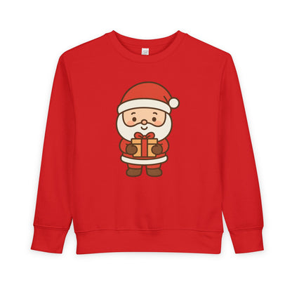 Baby Santa Holding Christmas Gift Toddler Sweatshirt