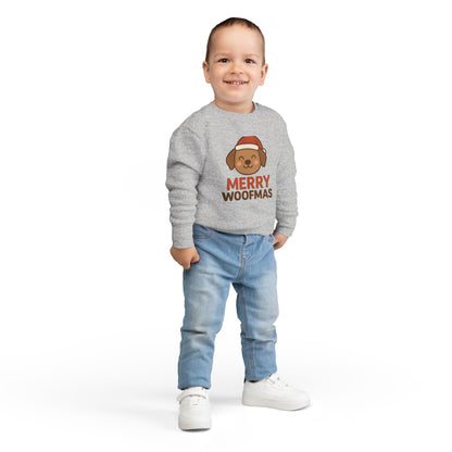Merry Woofmas Christmas Toddler Sweatshirt