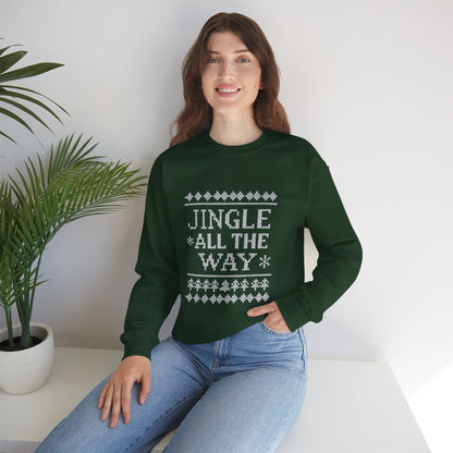 Merry Christmas Ugly Knitted Sweater Style Unisex Heavy Blend™ Crewneck Sweatshirt