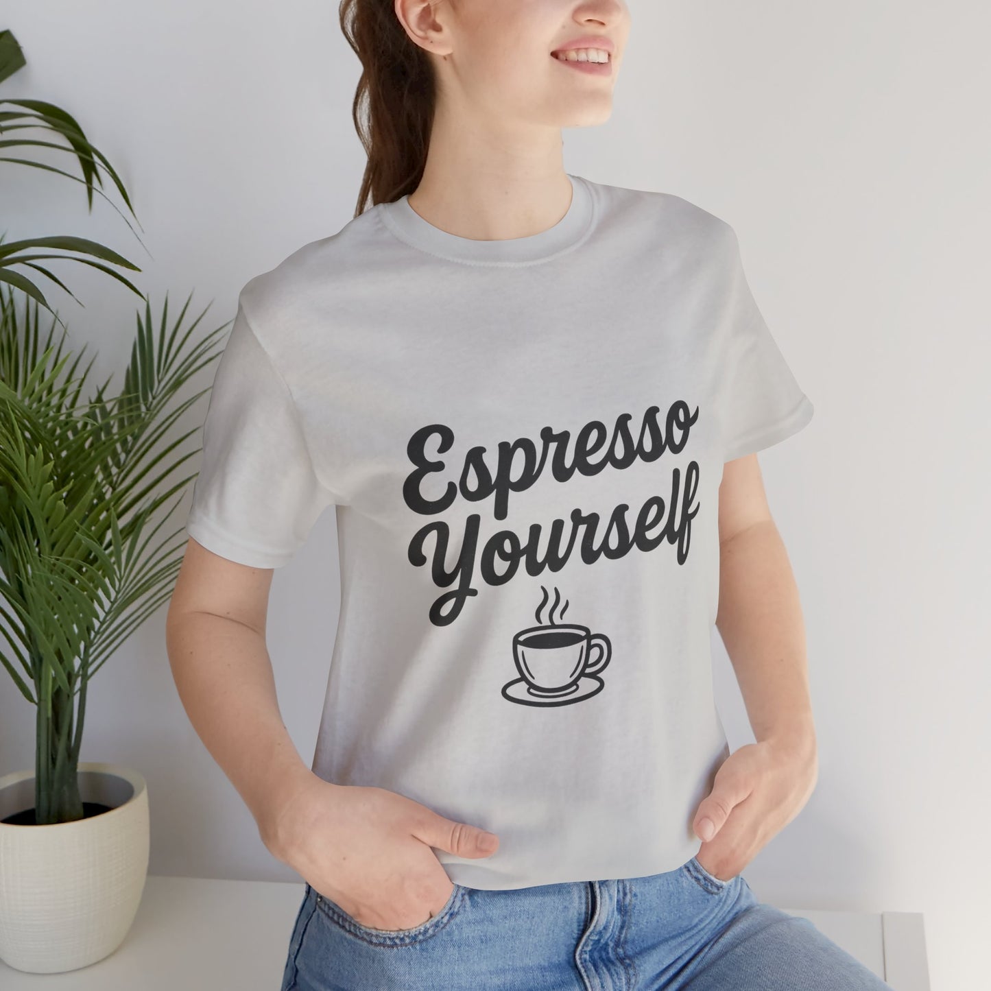 Espresso Yourself Coffee Cup Illustrated Unisex Jersey Short Sleeve Tee T-shirt