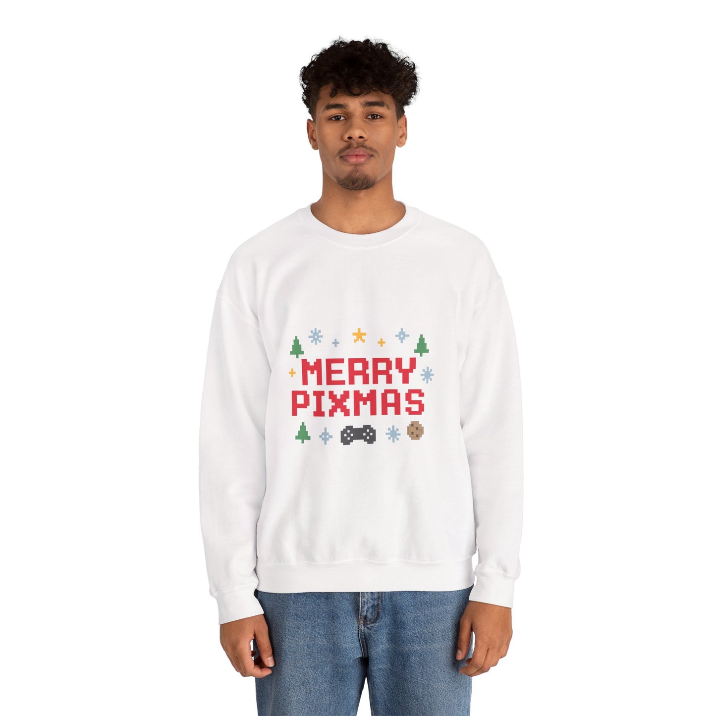 Merry Pixmas Christmas Unisex Heavy Blend™ Crewneck Sweatshirt